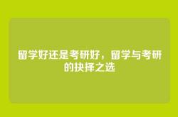 留学好还是考研好，留学与考研的抉择之选