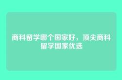 商科留学哪个国家好，顶尖商科留学国家优选