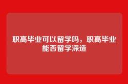 职高毕业可以留学吗，职高毕业能否留学深造