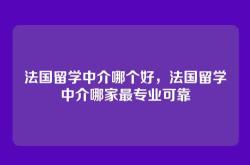 法国留学中介哪个好，法国留学中介哪家最专业可靠