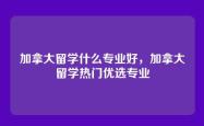 加拿大留学什么专业好，加拿大留学热门优选专业