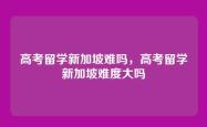 高考留学新加坡难吗，高考留学新加坡难度大吗