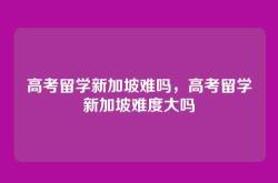 高考留学新加坡难吗，高考留学新加坡难度大吗