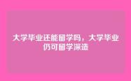 大学毕业还能留学吗，大学毕业仍可留学深造