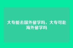 大专能去国外留学吗，大专可赴海外留学吗