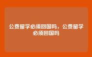 公费留学必须回国吗，公费留学必须回国吗