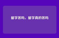 留学苦吗，留学真的苦吗