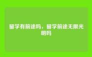 留学有前途吗，留学前途无限光明吗