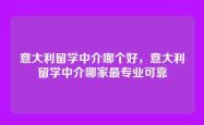 意大利留学中介哪个好，意大利留学中介哪家最专业可靠