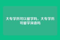大专学历可以留学吗，大专学历可留学深造吗