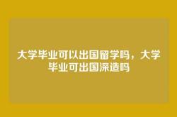 大学毕业可以出国留学吗，大学毕业可出国深造吗