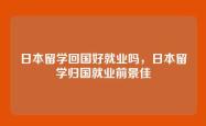 日本留学回国好就业吗，日本留学归国就业前景佳
