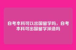自考本科可以出国留学吗，自考本科可出国留学深造吗
