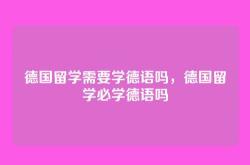 德国留学需要学德语吗，德国留学必学德语吗