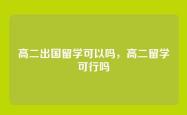 高二出国留学可以吗，高二留学可行吗