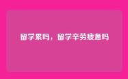 留学累吗，留学辛劳疲惫吗
