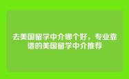 去美国留学中介哪个好，专业靠谱的美国留学中介推荐