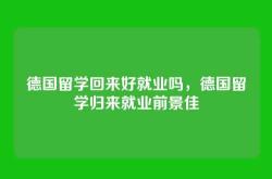 德国留学回来好就业吗，德国留学归来就业前景佳