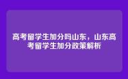 高考留学生加分吗山东，山东高考留学生加分政策解析