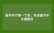 留学中介哪一个好，专业留学中介哪家好