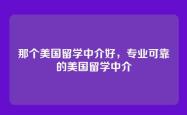 那个美国留学中介好，专业可靠的美国留学中介