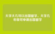 大学大几可以出国留学，大学几年级可申请出国留学