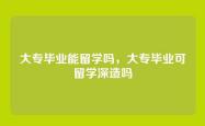 大专毕业能留学吗，大专毕业可留学深造吗
