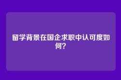 留学背景在国企求职中认可度如何？