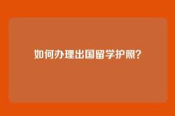 如何办理出国留学护照？