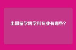 出国留学跨学科专业有哪些？