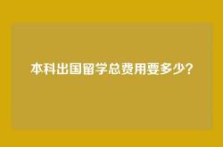 本科出国留学总费用要多少？