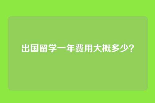 出国留学一年费用大概多少?