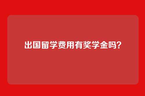 出国留学费用有奖学金吗？