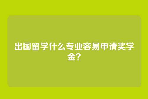 出国留学什么专业容易申请奖学金？