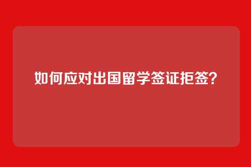 如何应对出国留学签证拒签？