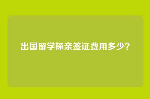 出国留学探亲签证费用多少？