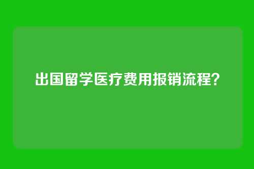 出国留学医疗费用报销流程？