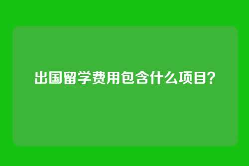 出国留学费用包含什么项目？