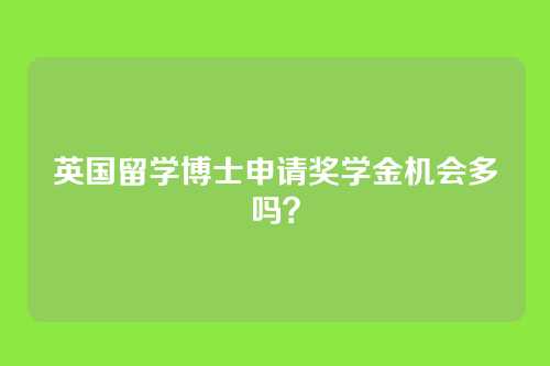 英国留学博士申请奖学金机会多吗？
