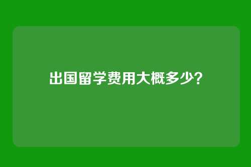 出国留学费用大概多少？