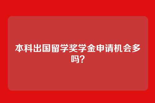 本科出国留学奖学金申请机会多吗？