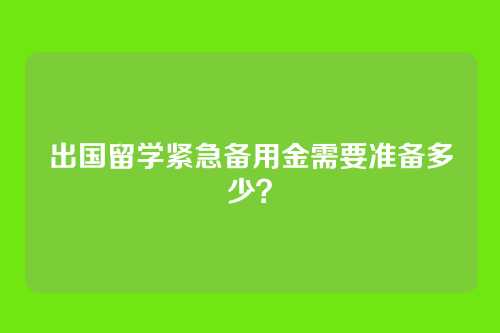 出国留学紧急备用金需要准备多少？