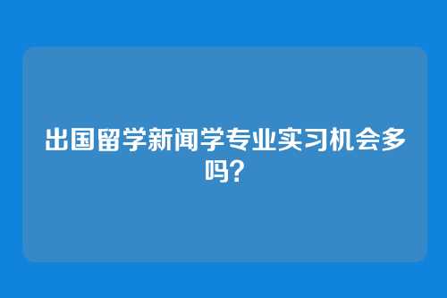 出国留学新闻学专业实习机会多吗？