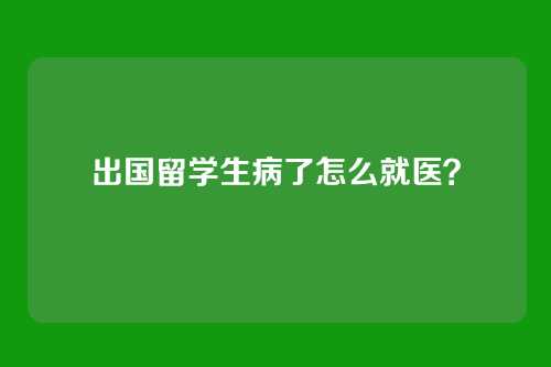 出国留学生病了怎么就医？