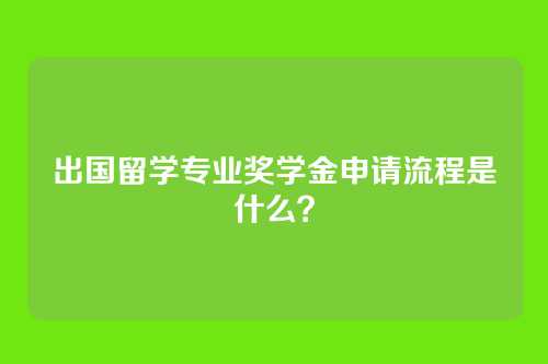 出国留学专业奖学金申请流程是什么？