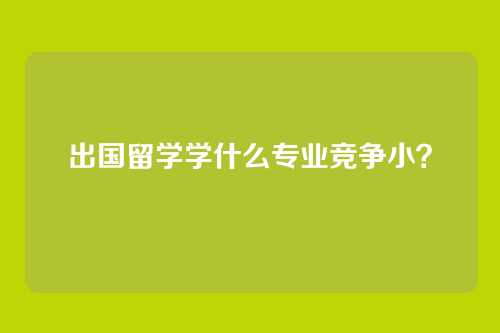 出国留学学什么专业竞争小？