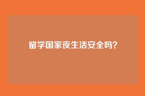 留学国家夜生活安全吗？