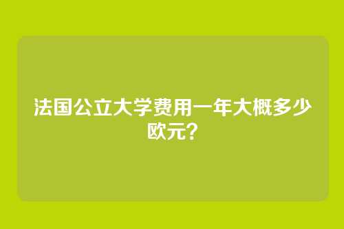 法国公立大学费用一年大概多少欧元？