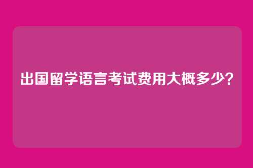 出国留学语言考试费用大概多少？