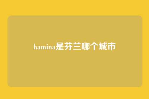 hamina是芬兰哪个城市